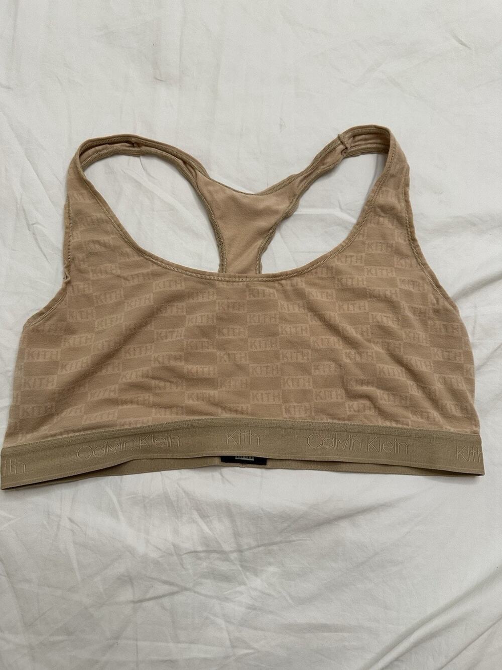 Calvin Klein x Kith Logo Racerback Bralette Beige Nude Women’s L Large